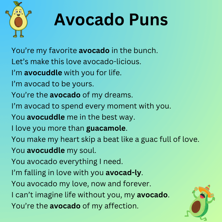 Avocado Puns Love 