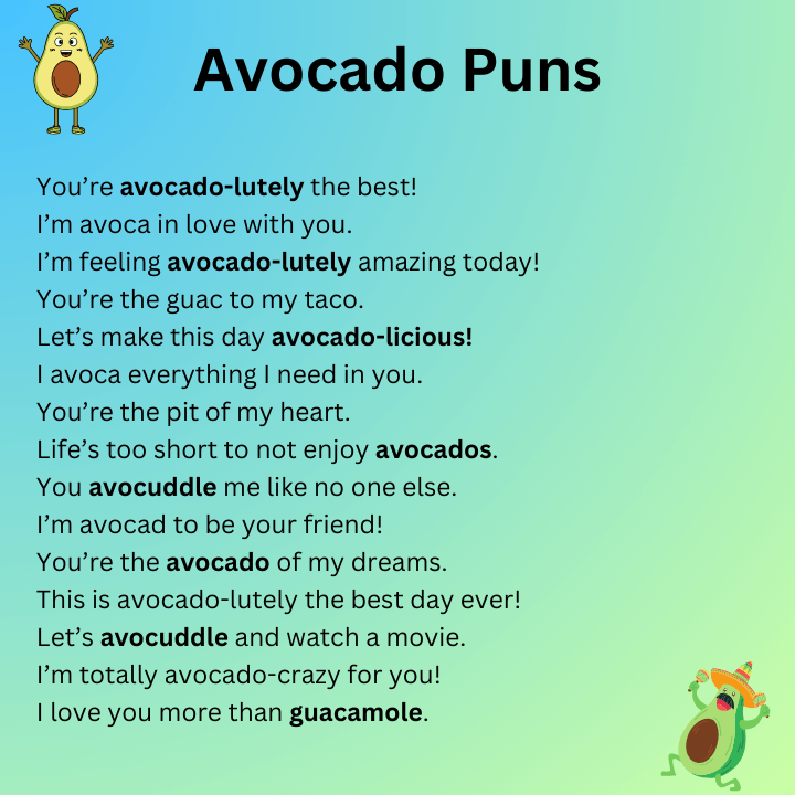 Avocado Puns One Liners