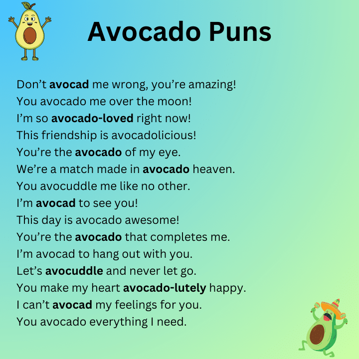 Avocado Puns One Liners