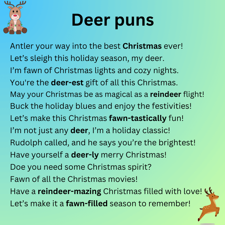 Christmas Deer Puns 