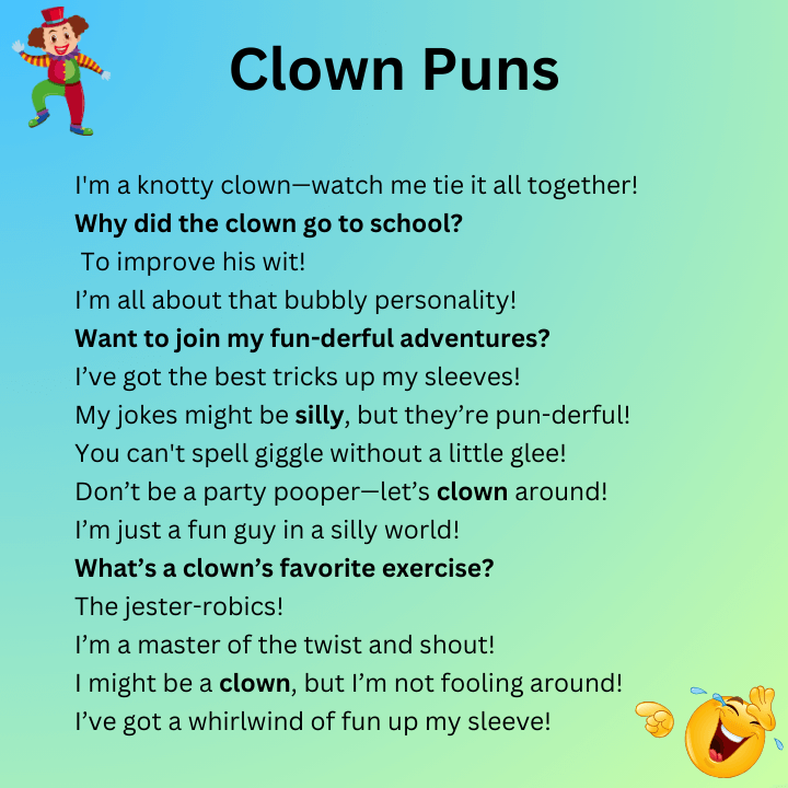 Clever clown puns