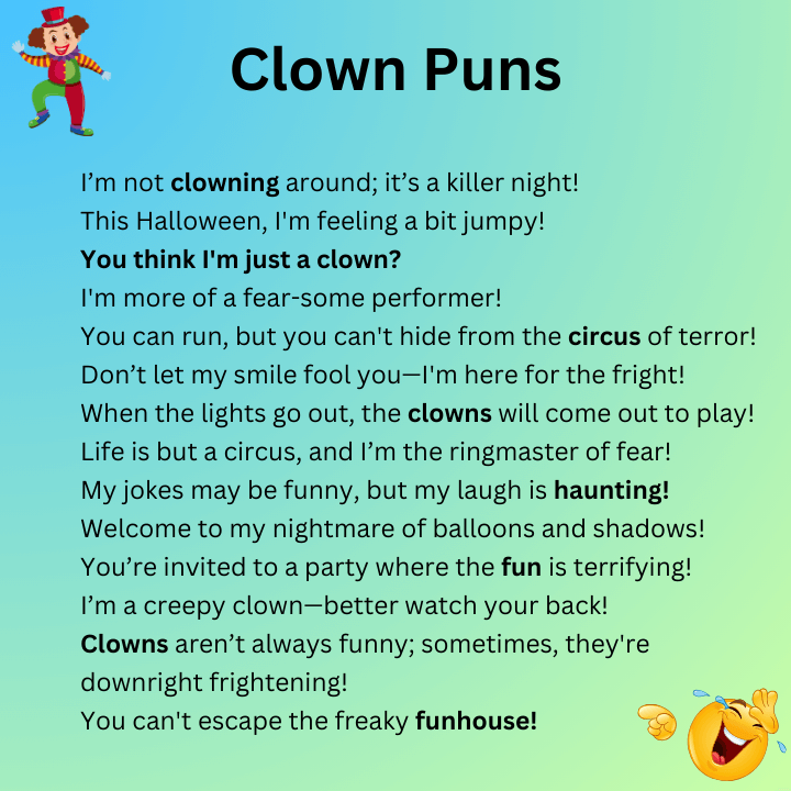 Scary clown puns