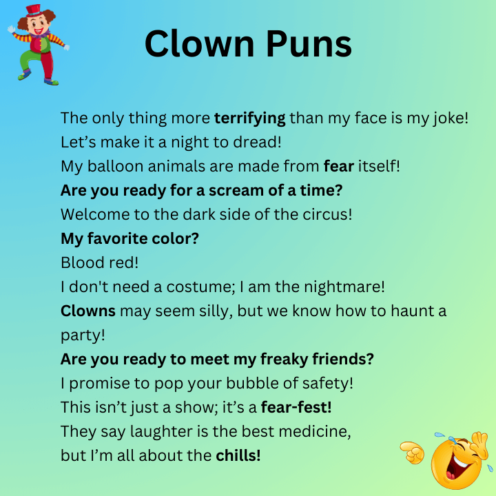 Scary clown puns