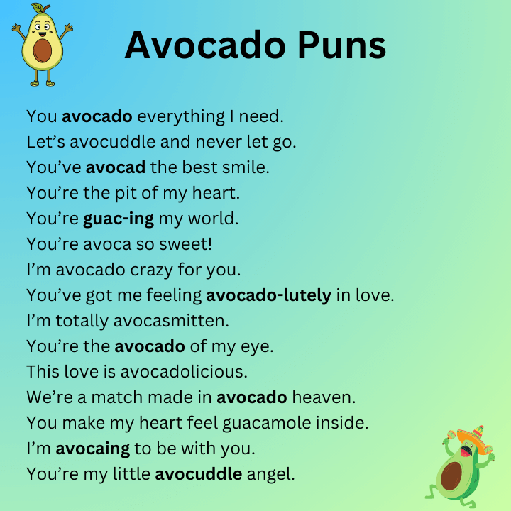 Cute Avocado Puns