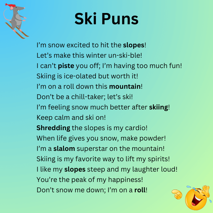 Ski puns one liners