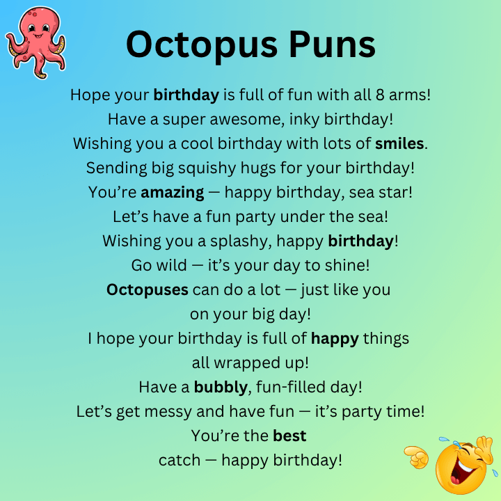 Birthday Octopus Puns